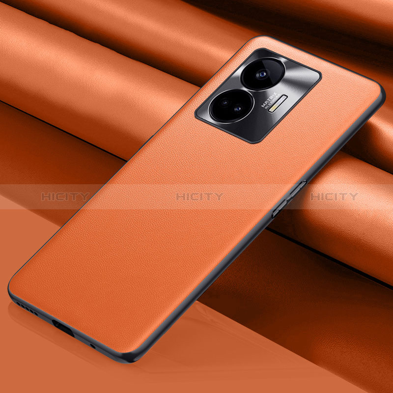 Coque Luxe Cuir Housse Etui QK1 pour Realme GT Neo6 5G Orange Plus