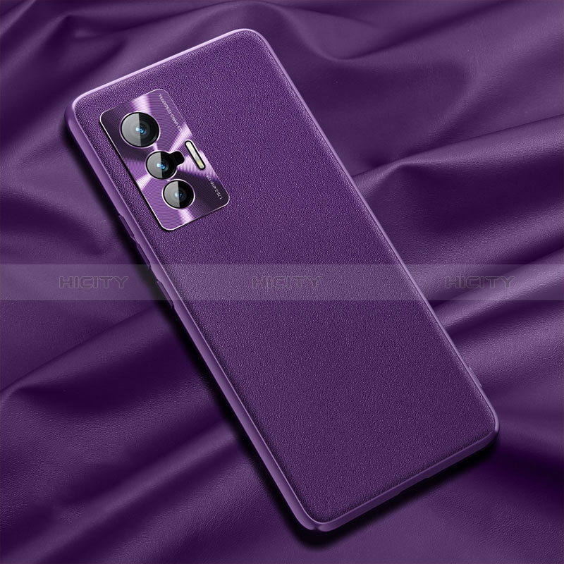 Coque Luxe Cuir Housse Etui QK1 pour Vivo X70 5G Violet Plus