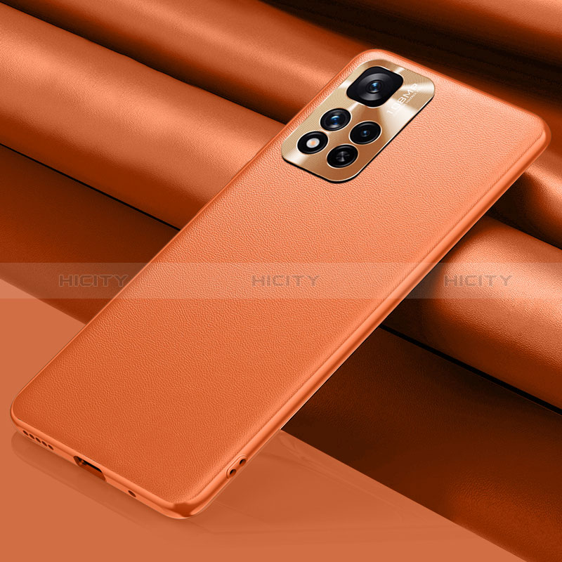 Coque Luxe Cuir Housse Etui QK1 pour Xiaomi Mi 11i 5G (2022) Orange Plus