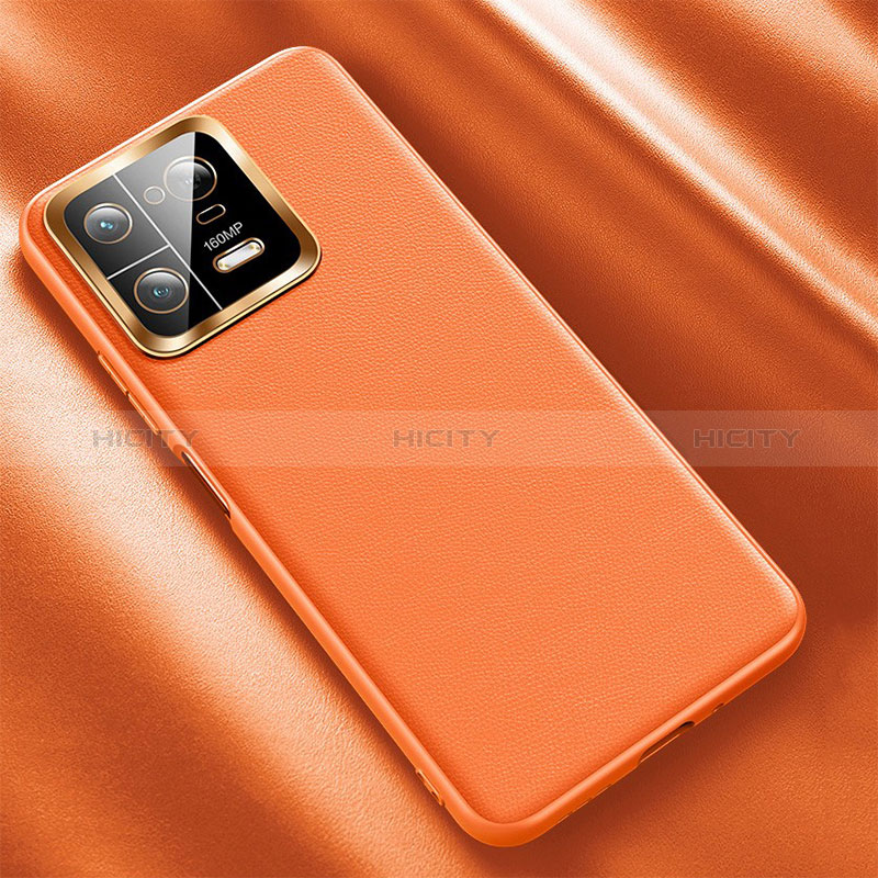 Coque Luxe Cuir Housse Etui QK1 pour Xiaomi Mi 13 Pro 5G Orange Plus