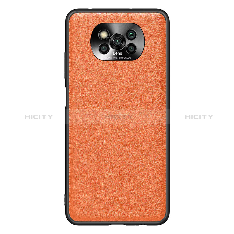 Coque Luxe Cuir Housse Etui QK1 pour Xiaomi Poco X3 Pro Orange Plus