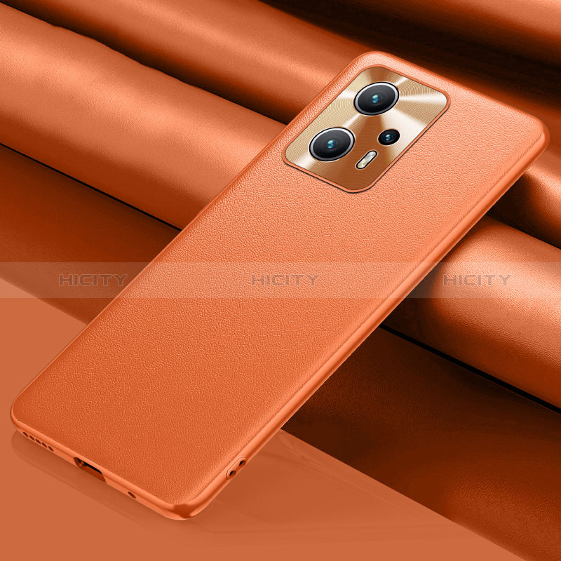 Coque Luxe Cuir Housse Etui QK1 pour Xiaomi Poco X4 GT 5G Orange Plus