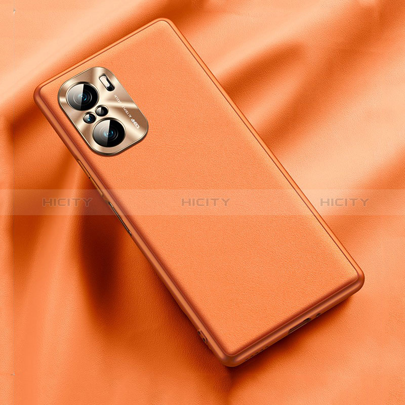 Coque Luxe Cuir Housse Etui QK1 pour Xiaomi Redmi K40 Pro 5G Orange Plus