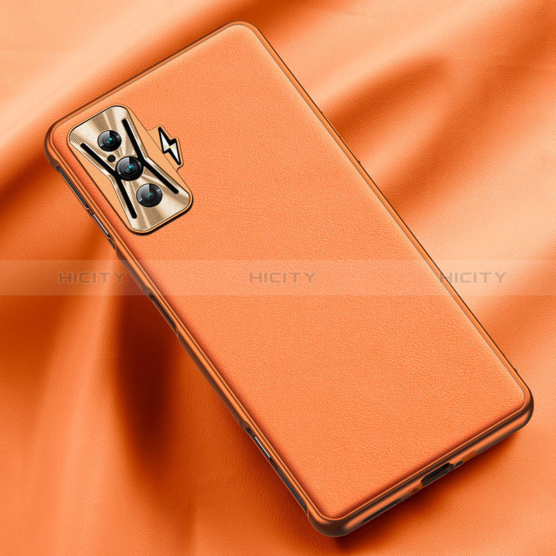 Coque Luxe Cuir Housse Etui QK1 pour Xiaomi Redmi K50 Gaming 5G Orange Plus