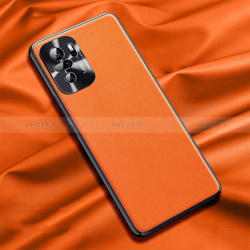 Coque Luxe Cuir Housse Etui QK1 pour Xiaomi Redmi Note 10 4G Orange Plus