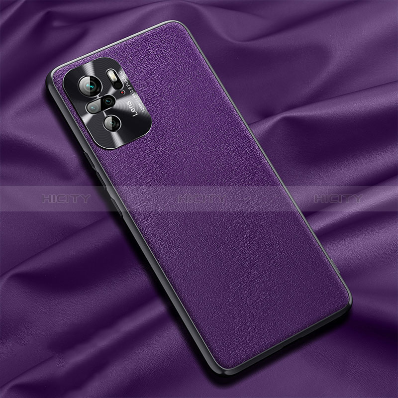 Coque Luxe Cuir Housse Etui QK1 pour Xiaomi Redmi Note 10 4G Violet Plus