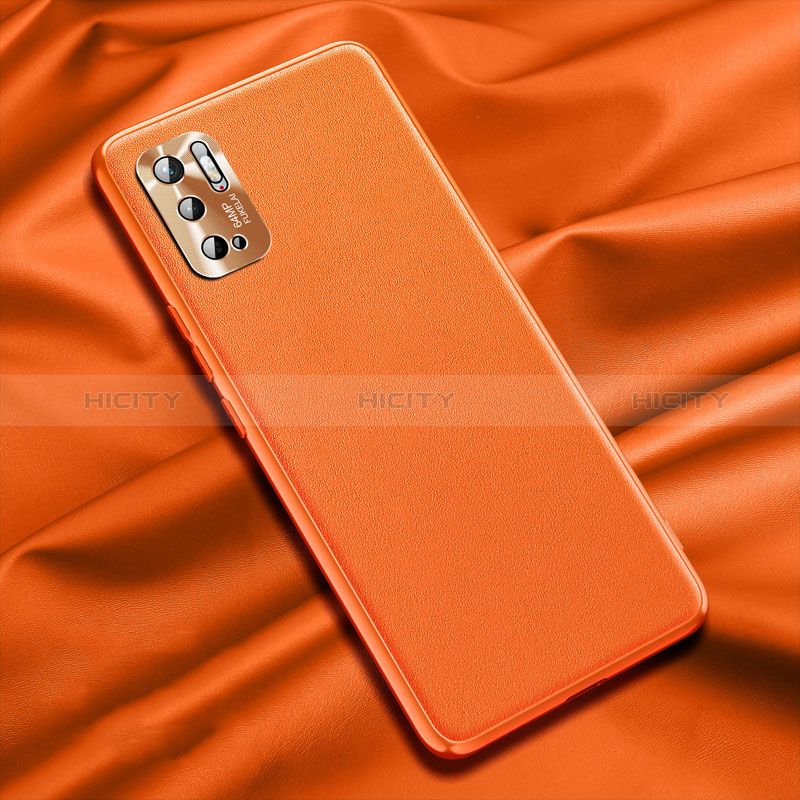 Coque Luxe Cuir Housse Etui QK1 pour Xiaomi Redmi Note 10 5G Orange Plus