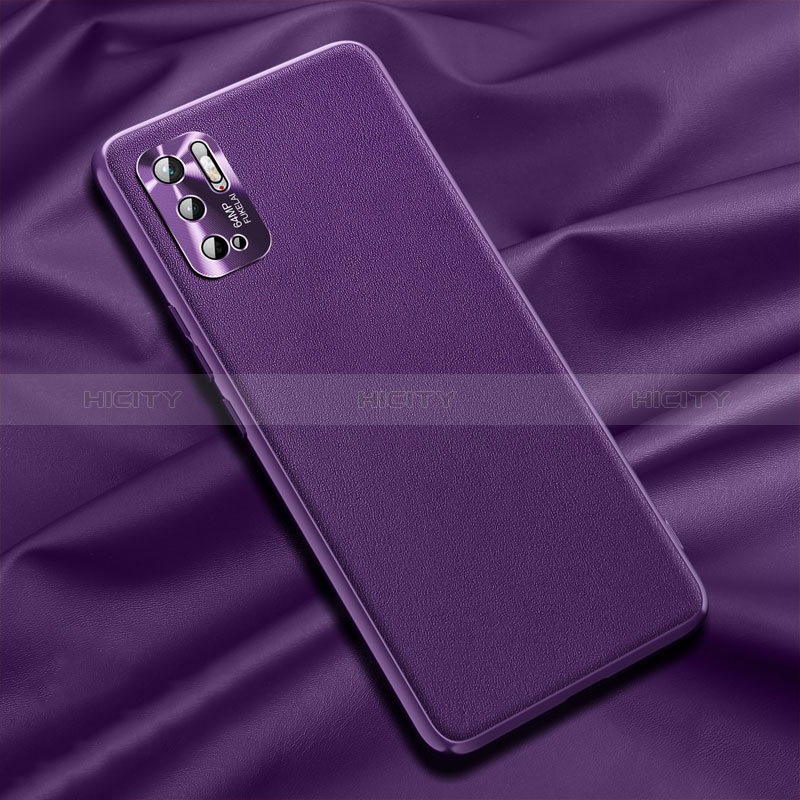 Coque Luxe Cuir Housse Etui QK1 pour Xiaomi Redmi Note 10T 5G Violet Plus