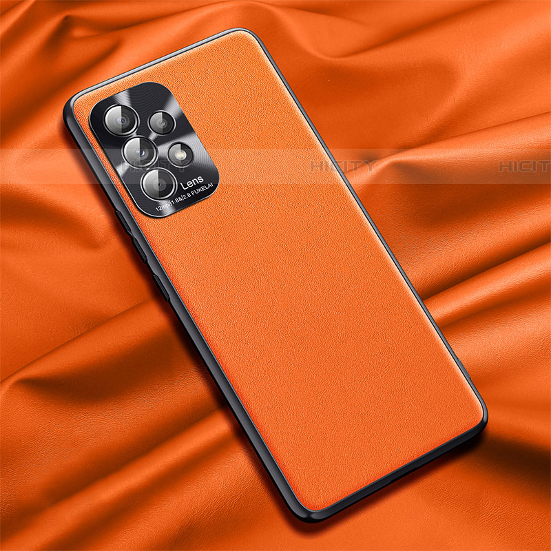 Coque Luxe Cuir Housse Etui QK2 pour Samsung Galaxy A72 4G Orange Plus