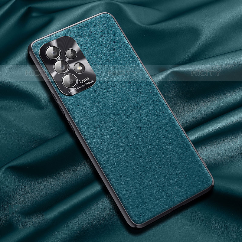 Coque Luxe Cuir Housse Etui QK2 pour Samsung Galaxy M32 5G Cyan Plus