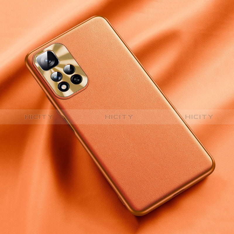 Coque Luxe Cuir Housse Etui QK2 pour Xiaomi Mi 11i 5G (2022) Orange Plus
