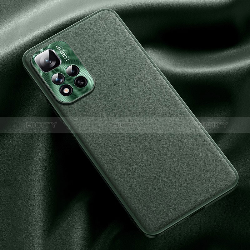 Coque Luxe Cuir Housse Etui QK2 pour Xiaomi Mi 11i 5G (2022) Vert Plus