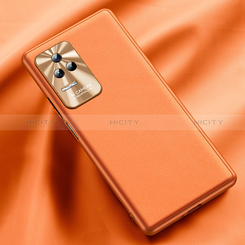 Coque Luxe Cuir Housse Etui QK2 pour Xiaomi Poco F4 5G Orange Plus