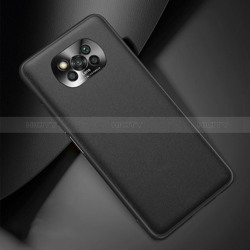 Coque Luxe Cuir Housse Etui QK2 pour Xiaomi Poco X3 Pro Noir Plus