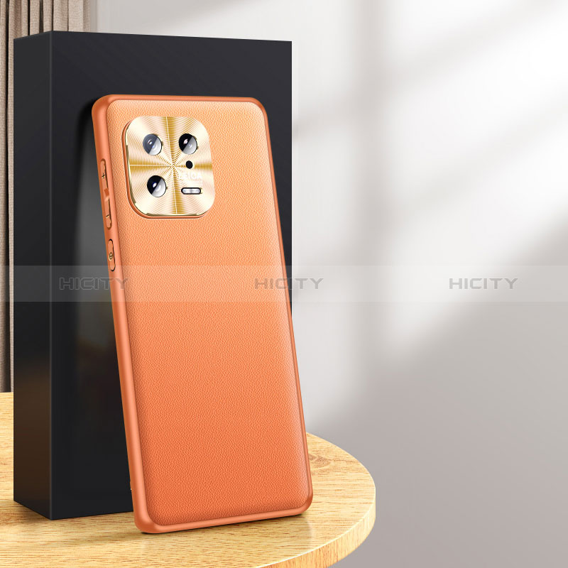 Coque Luxe Cuir Housse Etui QK3 pour Xiaomi Mi 13 Pro 5G Orange Plus