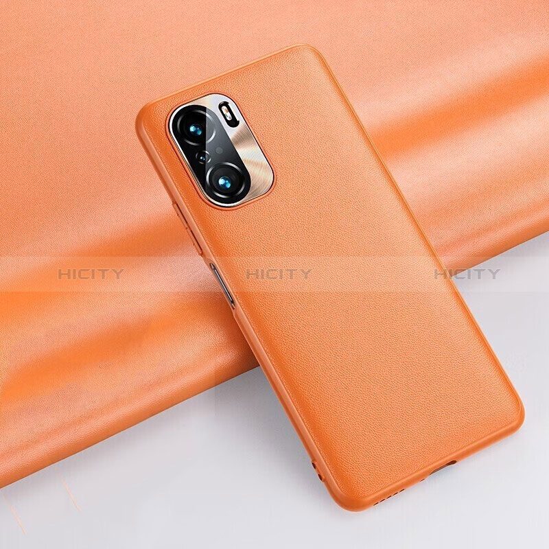 Coque Luxe Cuir Housse Etui QK3 pour Xiaomi Redmi K40 5G Orange Plus