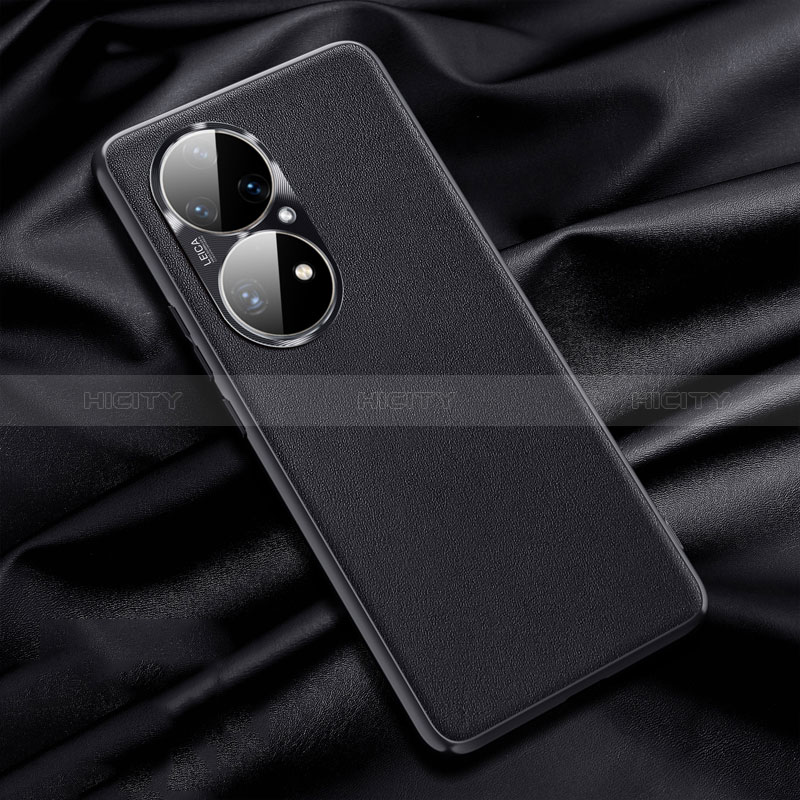 Coque Luxe Cuir Housse Etui QK4 pour Huawei P50 Noir Plus