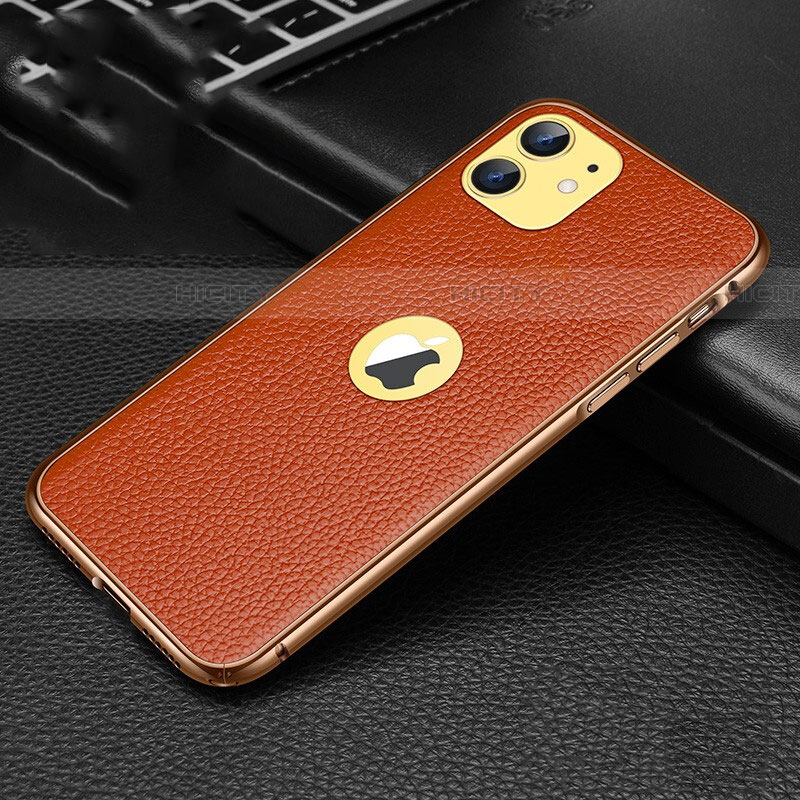 Coque Luxe Cuir Housse Etui R01 pour Apple iPhone 11 Orange Plus