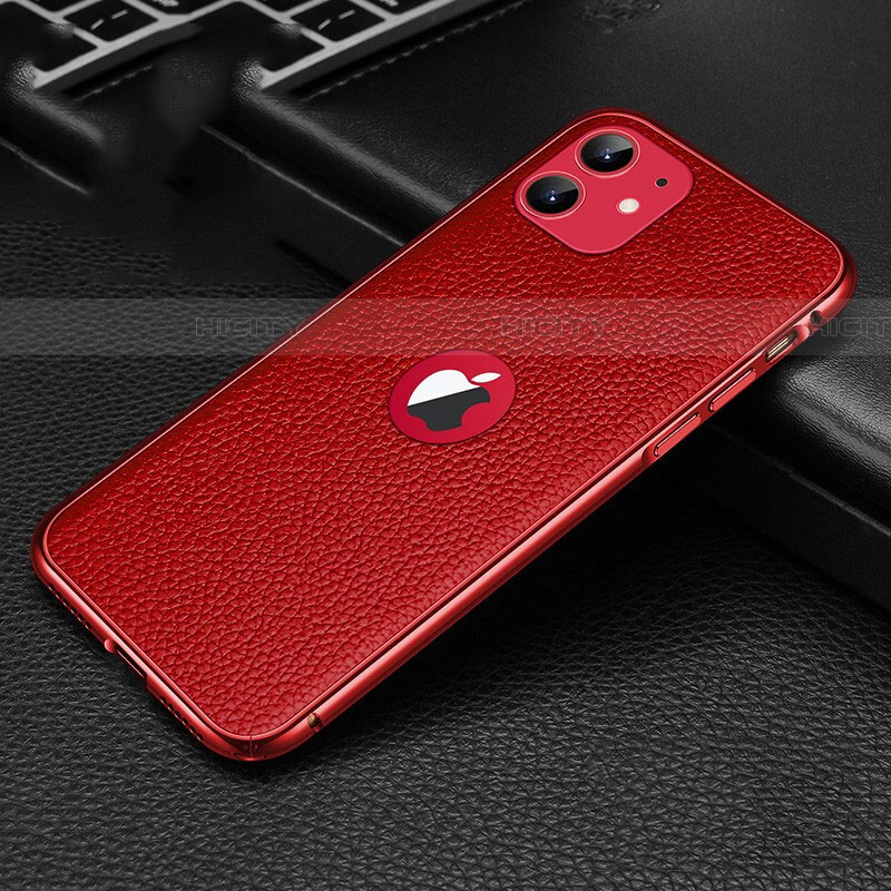 Coque Luxe Cuir Housse Etui R01 pour Apple iPhone 11 Rouge Plus