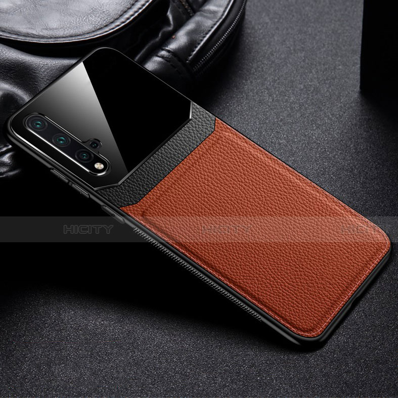 Coque Luxe Cuir Housse Etui R01 pour Huawei Honor 20S Marron Plus