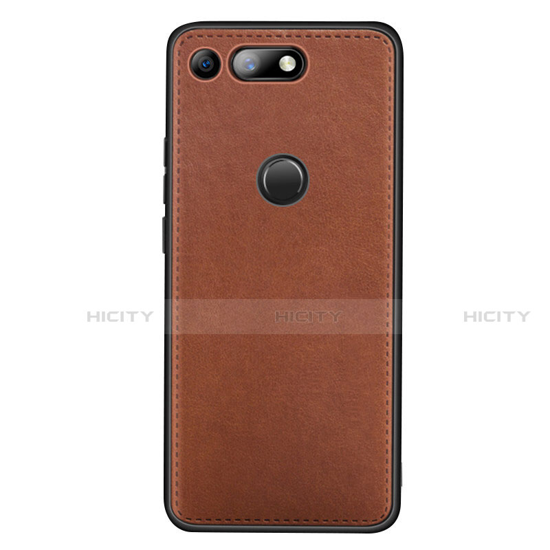 Coque Luxe Cuir Housse Etui R01 pour Huawei Honor V20 Marron Plus