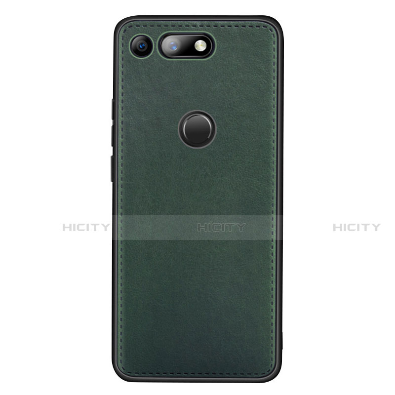 Coque Luxe Cuir Housse Etui R01 pour Huawei Honor V20 Vert Plus