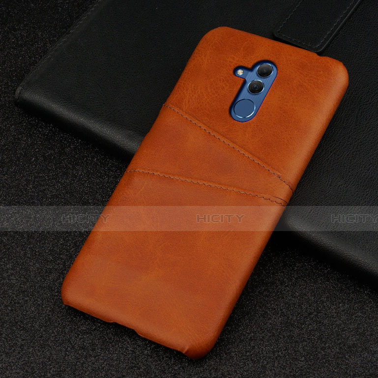 Coque Luxe Cuir Housse Etui R01 pour Huawei Mate 20 Lite Marron Plus