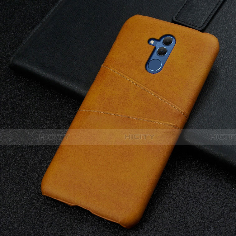 Coque Luxe Cuir Housse Etui R01 pour Huawei Mate 20 Lite Orange Plus