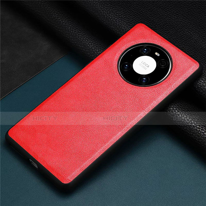 Coque Luxe Cuir Housse Etui R01 pour Huawei Mate 40E 5G Rouge Plus