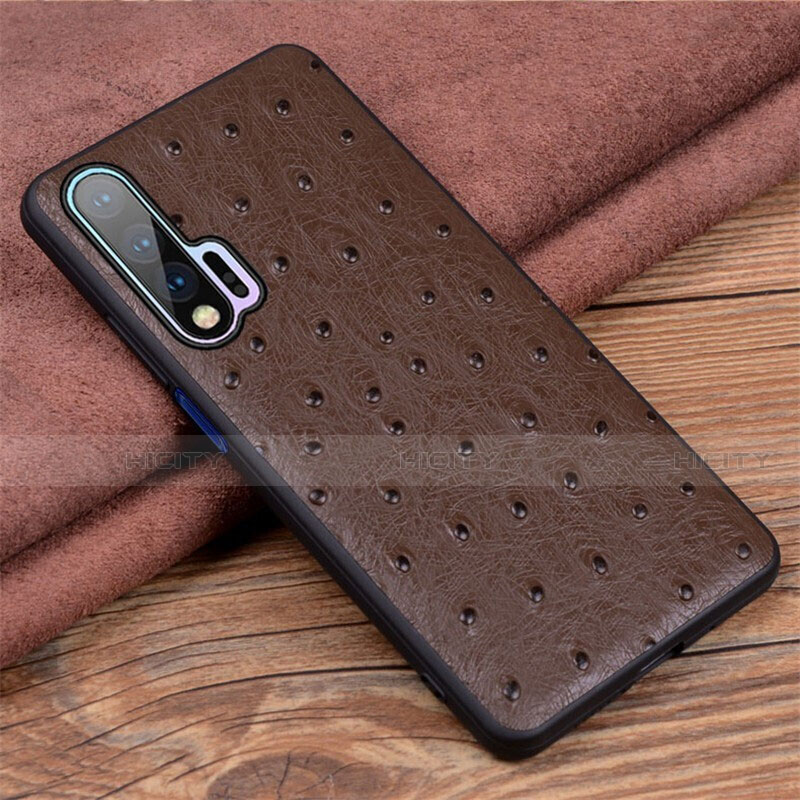 Coque Luxe Cuir Housse Etui R01 pour Huawei Nova 6 5G Marron Plus