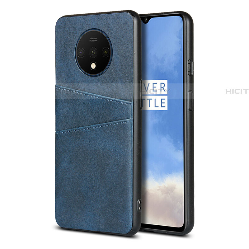 Coque Luxe Cuir Housse Etui R01 pour OnePlus 7T Bleu Plus