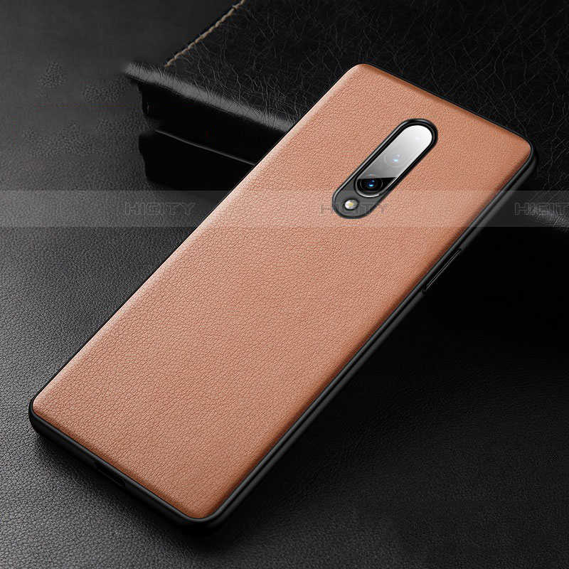 Coque Luxe Cuir Housse Etui R01 pour OnePlus 8 Orange Plus