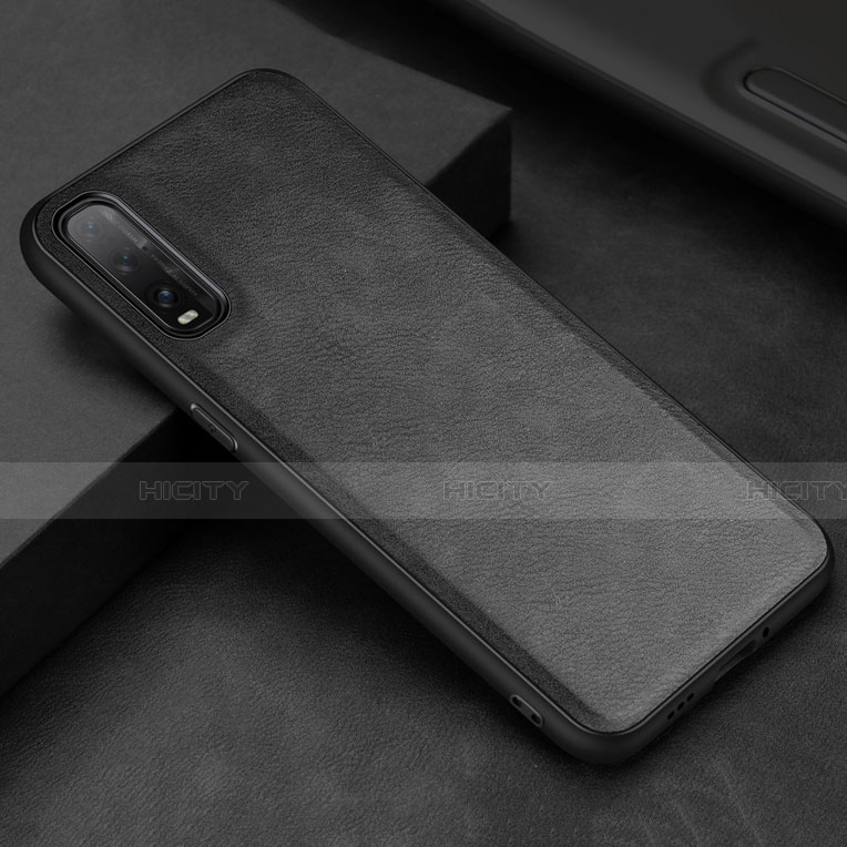 Coque Luxe Cuir Housse Etui R01 pour Oppo Find X2 Noir Plus