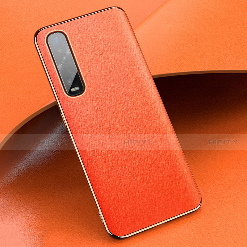 Coque Luxe Cuir Housse Etui R01 pour Oppo Find X2 Pro Orange Plus