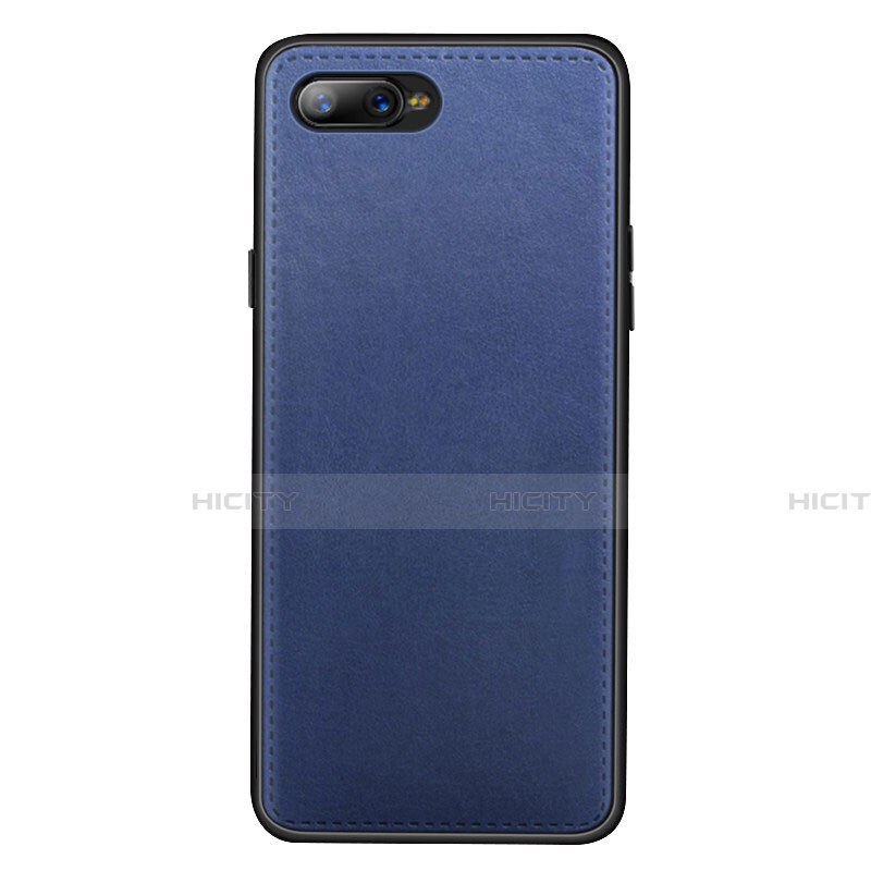 Coque Luxe Cuir Housse Etui R01 pour Oppo K1 Bleu Plus