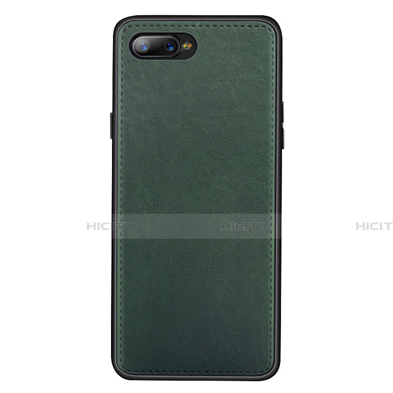 Coque Luxe Cuir Housse Etui R01 pour Oppo K1 Vert Plus