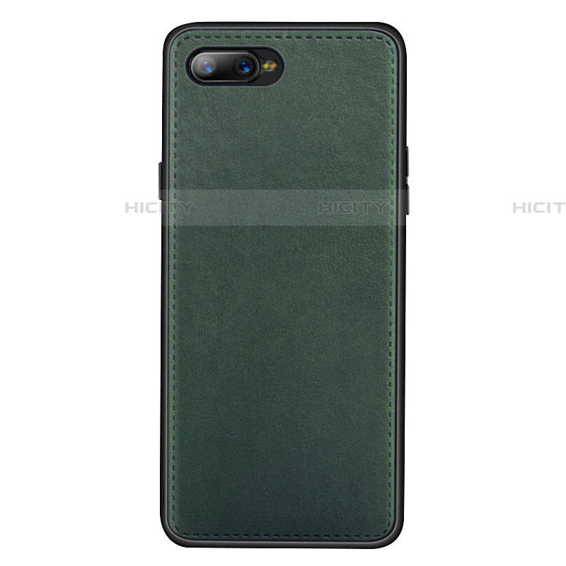 Coque Luxe Cuir Housse Etui R01 pour Oppo R17 Neo Vert Plus