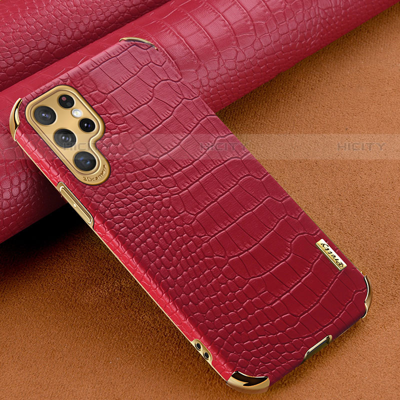 Coque Luxe Cuir Housse Etui R01 pour Samsung Galaxy S23 Ultra 5G Rouge Plus