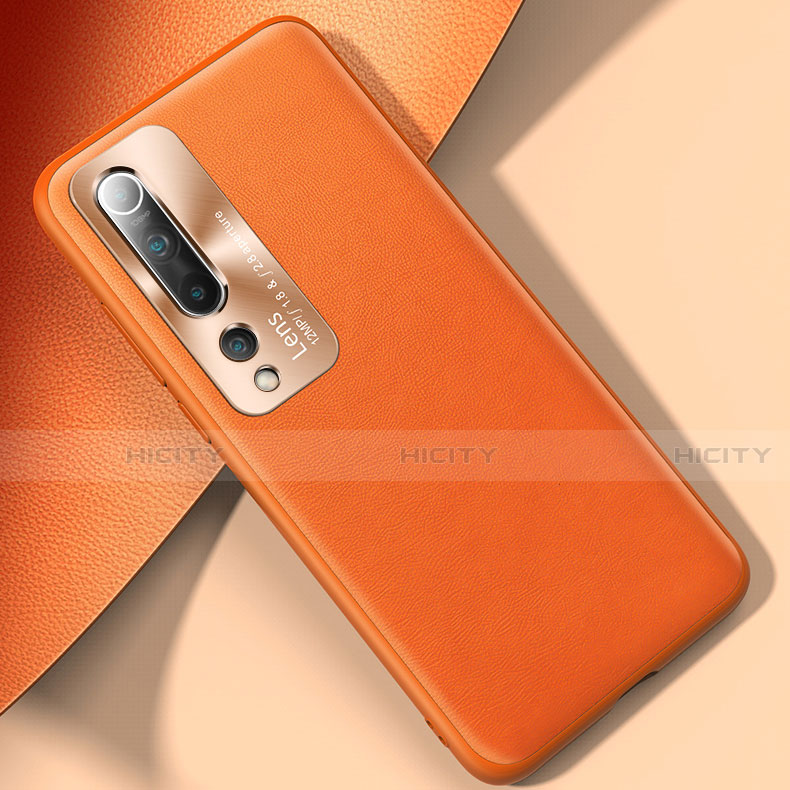 Coque Luxe Cuir Housse Etui R01 pour Xiaomi Mi 10 Orange Plus