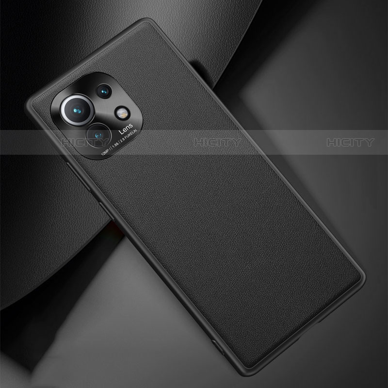 Coque Luxe Cuir Housse Etui R01 pour Xiaomi Mi 11 Lite 4G Noir Plus