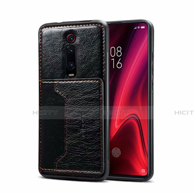 Coque Luxe Cuir Housse Etui R01 pour Xiaomi Mi 9T Noir Plus