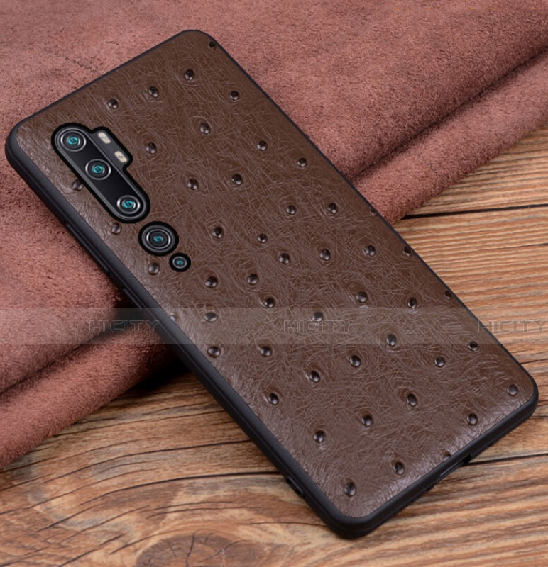 Coque Luxe Cuir Housse Etui R01 pour Xiaomi Mi Note 10 Marron Plus