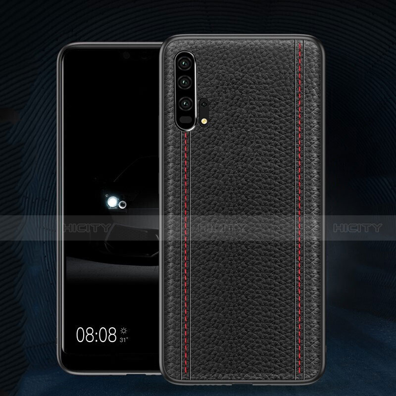 Coque Luxe Cuir Housse Etui R02 pour Huawei Honor 20 Pro Noir Plus