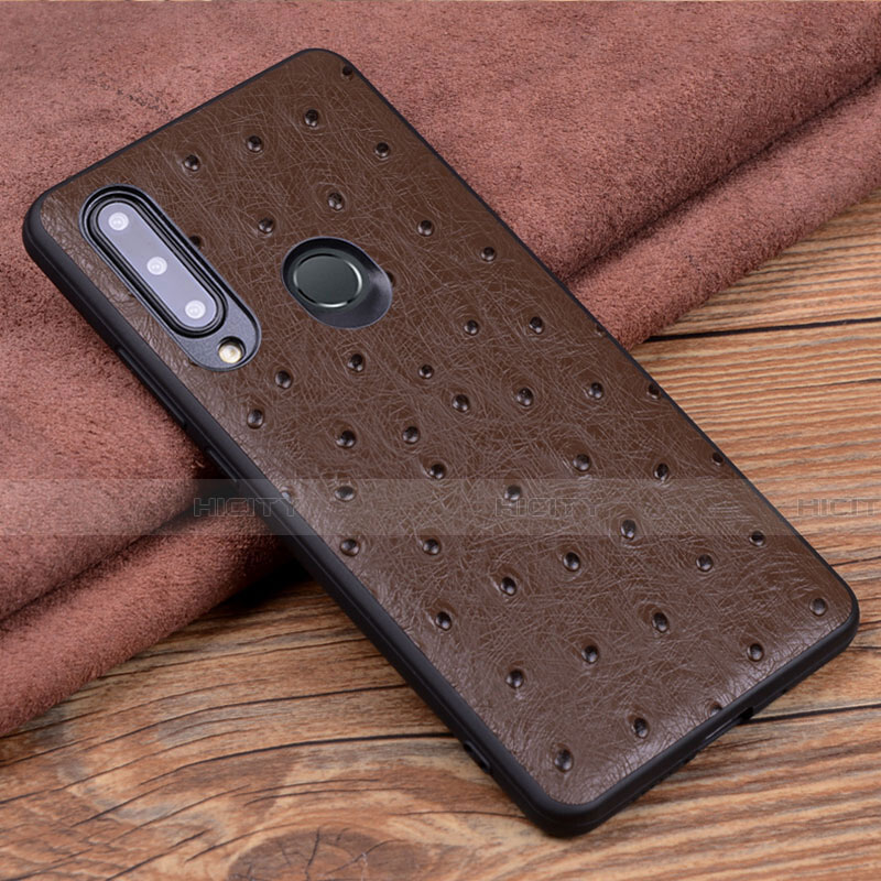 Coque Luxe Cuir Housse Etui R02 pour Huawei Honor 20E Marron Plus