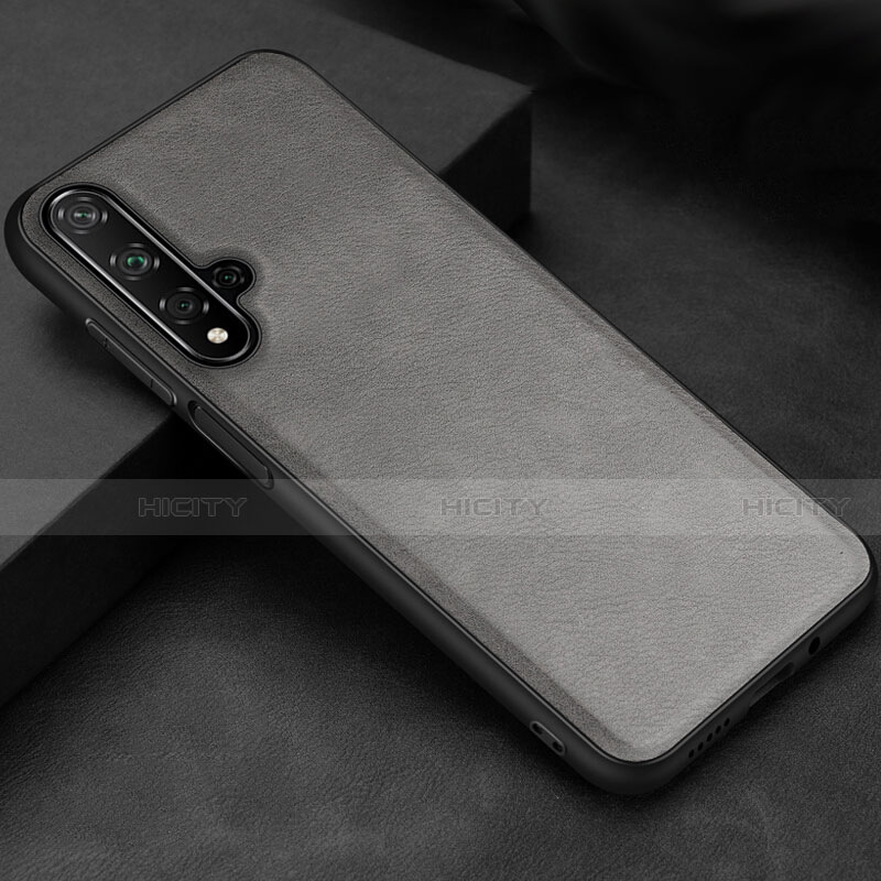 Coque Luxe Cuir Housse Etui R02 pour Huawei Honor 20S Gris Plus