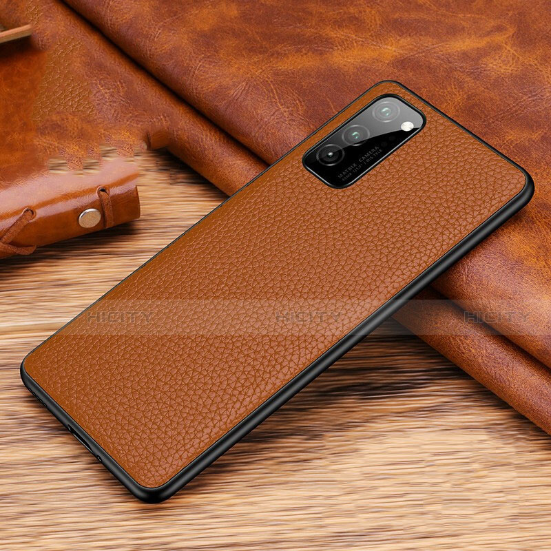 Coque Luxe Cuir Housse Etui R02 pour Huawei Honor V30 Pro 5G Marron Plus