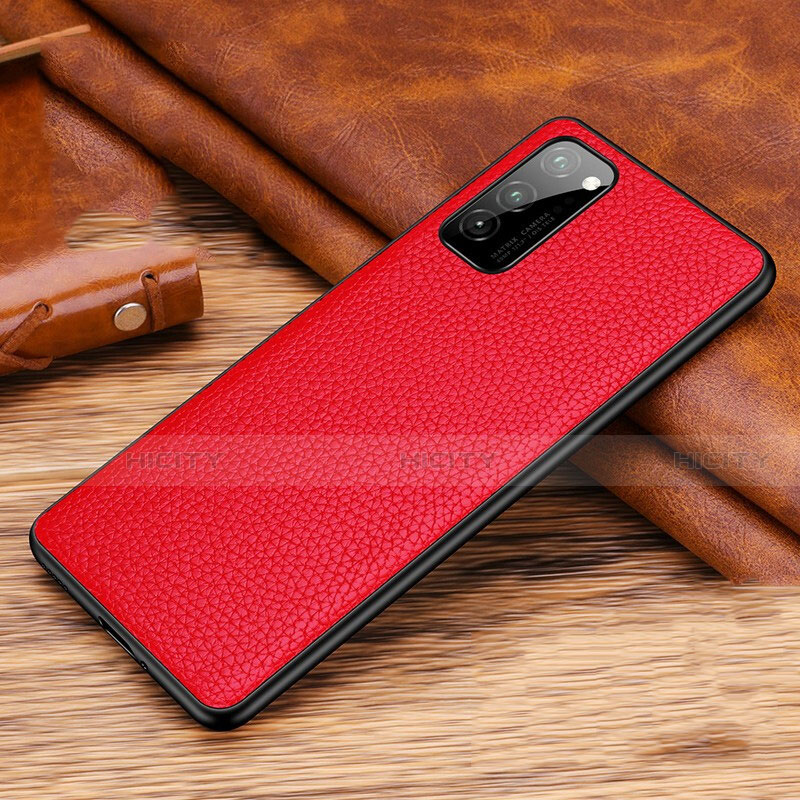 Coque Luxe Cuir Housse Etui R02 pour Huawei Honor View 30 5G Rouge Plus