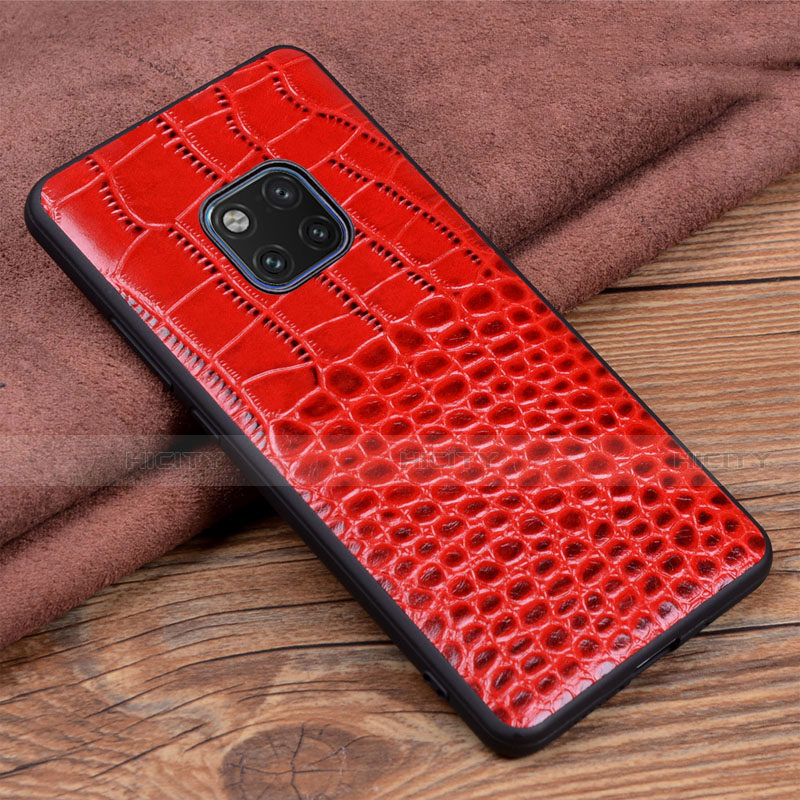 Coque Luxe Cuir Housse Etui R02 pour Huawei Mate 20 Pro Rouge Plus