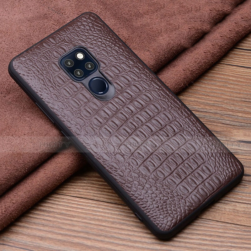 Coque Luxe Cuir Housse Etui R02 pour Huawei Mate 20 X 5G Marron Plus