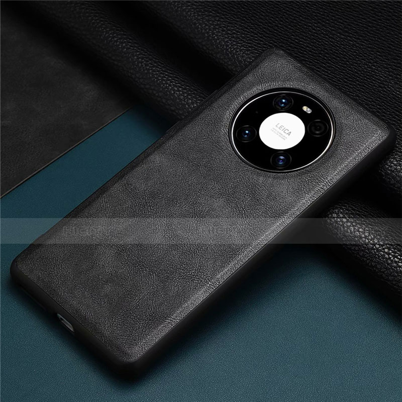 Coque Luxe Cuir Housse Etui R02 pour Huawei Mate 40 Pro Noir Plus